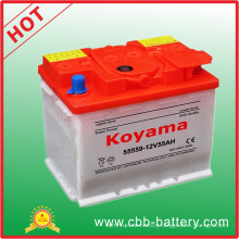 12V 55ah DIN55 Dry Charged Auto Battery for Europer Car 55559